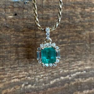 custom jewelry design diamond and gemstone pendant
