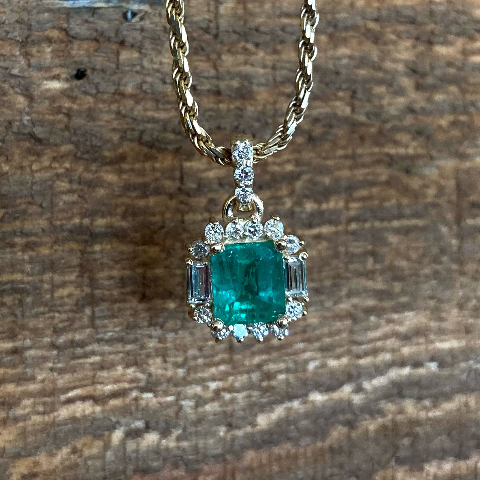 diamond and gemstone pendant