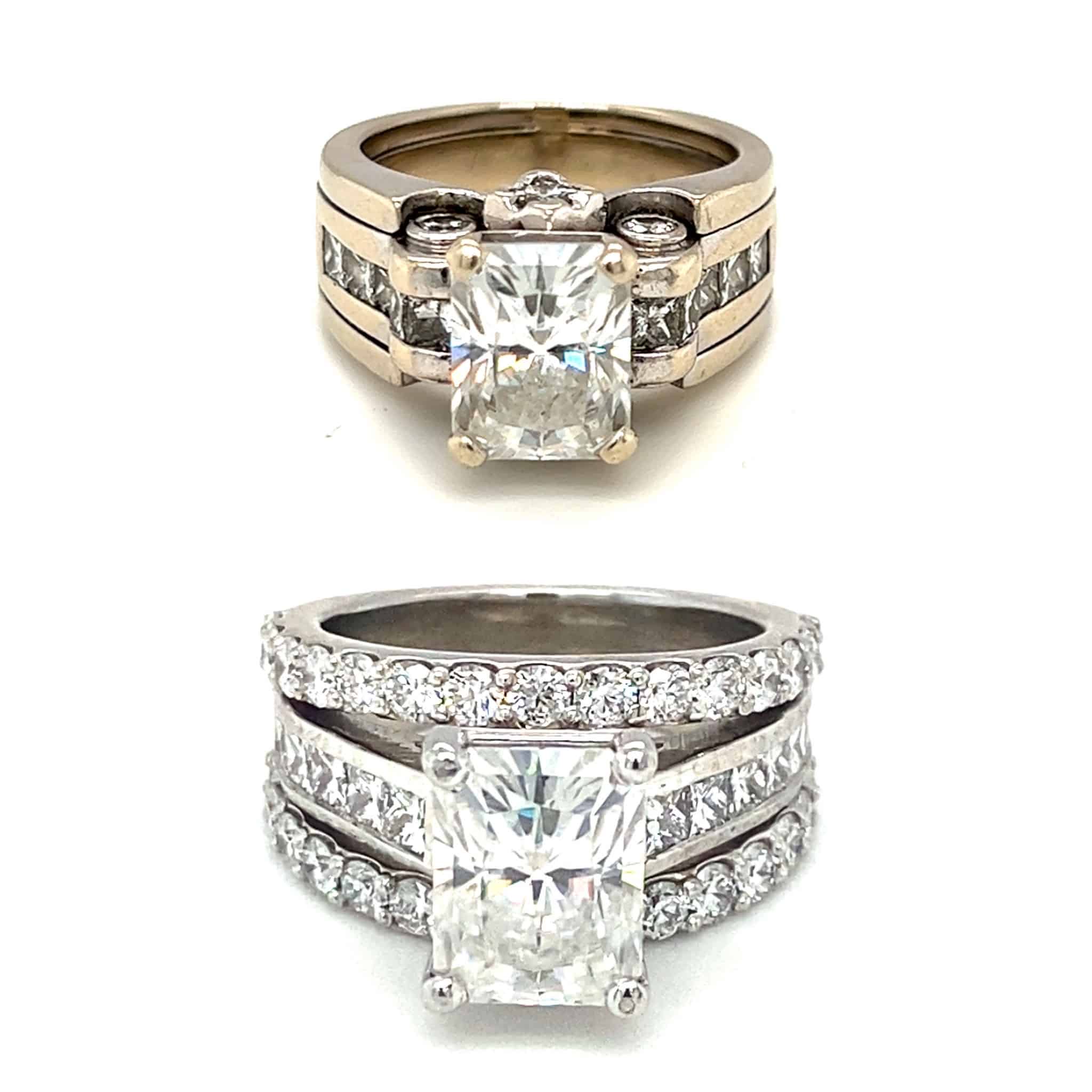 restyled jewelry engagement ring and wedding band set