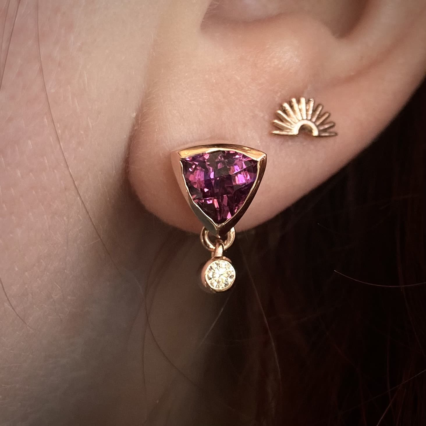 diamond and gemstone earring