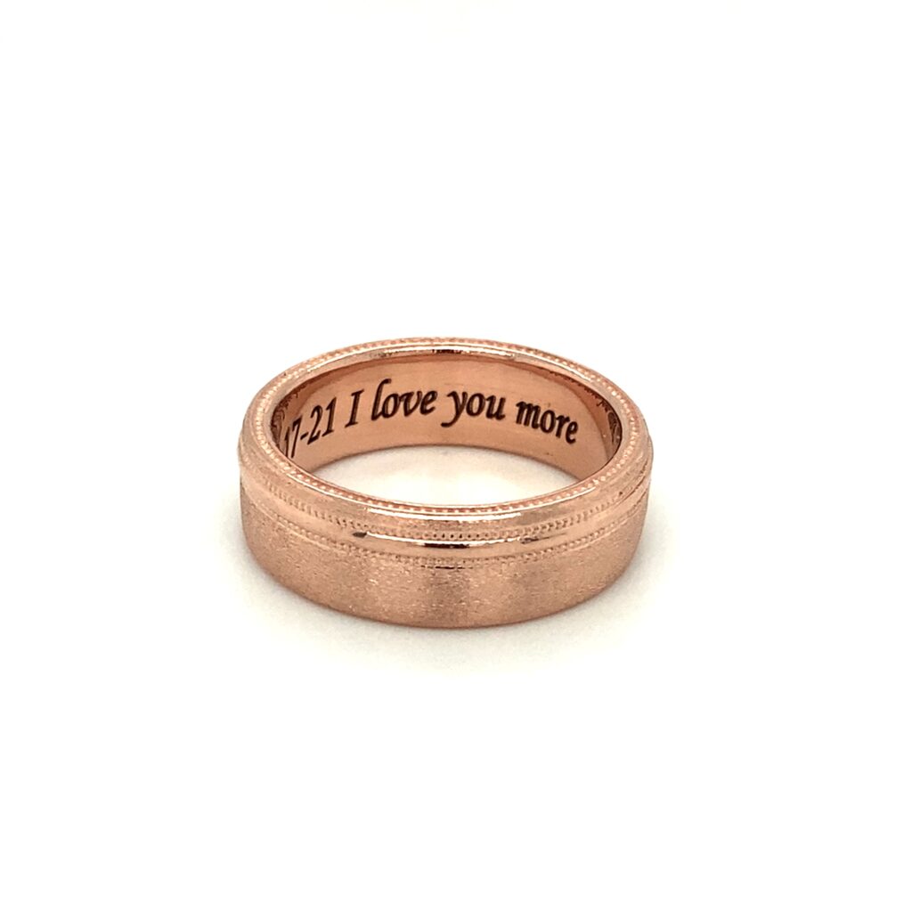 band with "I love you more" engraved inside