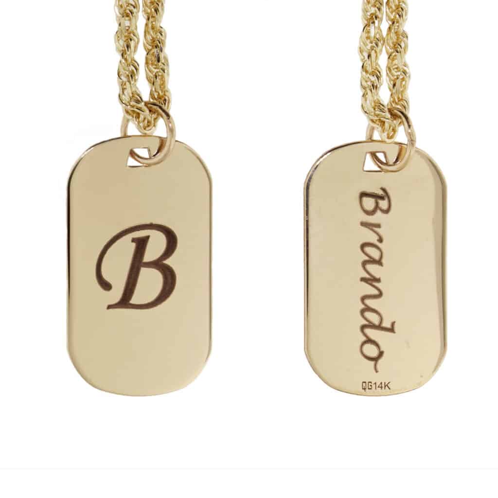 pendant with B and Brando engraved
